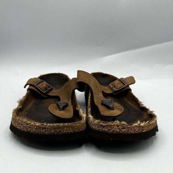 Birkenstock Gizeh Thongs Womens Size 5 R 36 Bronze Brown Germany Made Flat Shoes - Picture 2 of 12